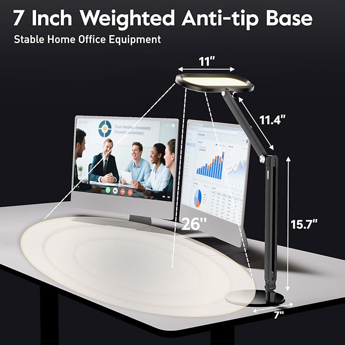 LED Desk Lamp for Home Office – Eye-Caring Double Side Light - Image 6