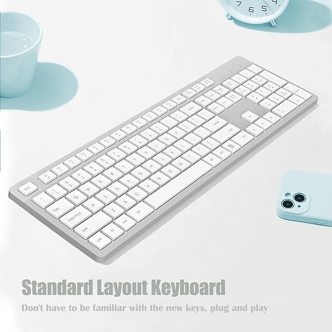 LeadsaiL Wireless Keyboard, 2.4GHz Full-Sized Ergonomic Computer Keyboard - Image 3