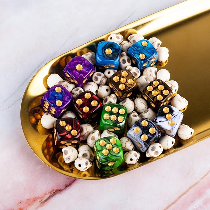 36 Pieces 16mm Marble D6 Dice 6 Sided Dice Set Round Corner Board Game Dice - Image 4