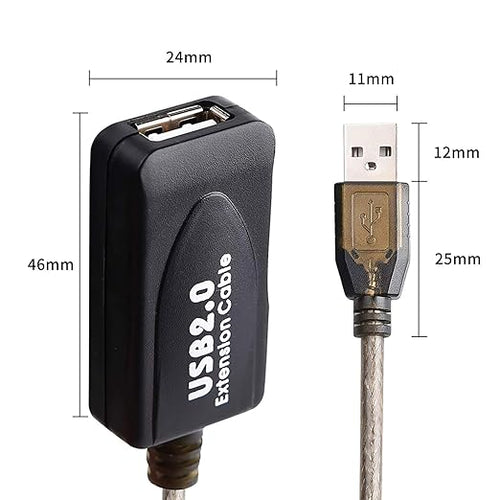 100 FT USB Extension Cable, USB 2.0 Type A Male to A Female Active Repeater - Image 2