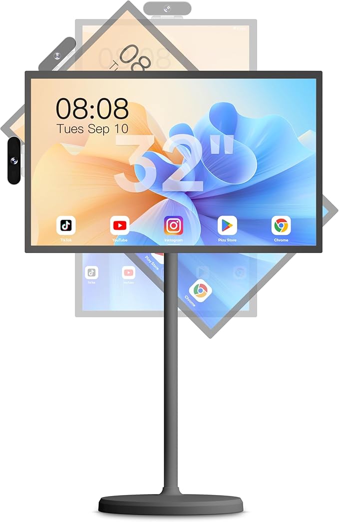 Cozyla Mate 32 Inch Mobile Portable TV Stand on Wheels Support Google Store by CozylaMate