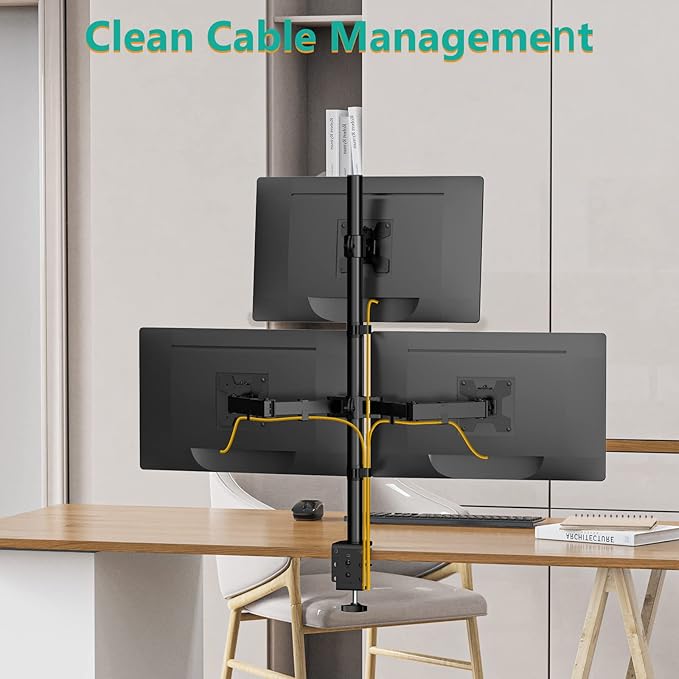 WALI Triple Monitor Mount for 13-27 inch Computer Screens, 3 Monitor Desk Mount - Image 7