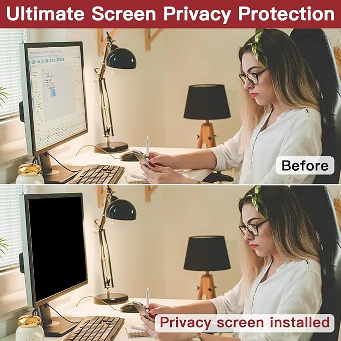 2 Pack 22 Inch Privacy Screen for Computer Monitor 16:10 Aspect Ratio, Eye - Image 5