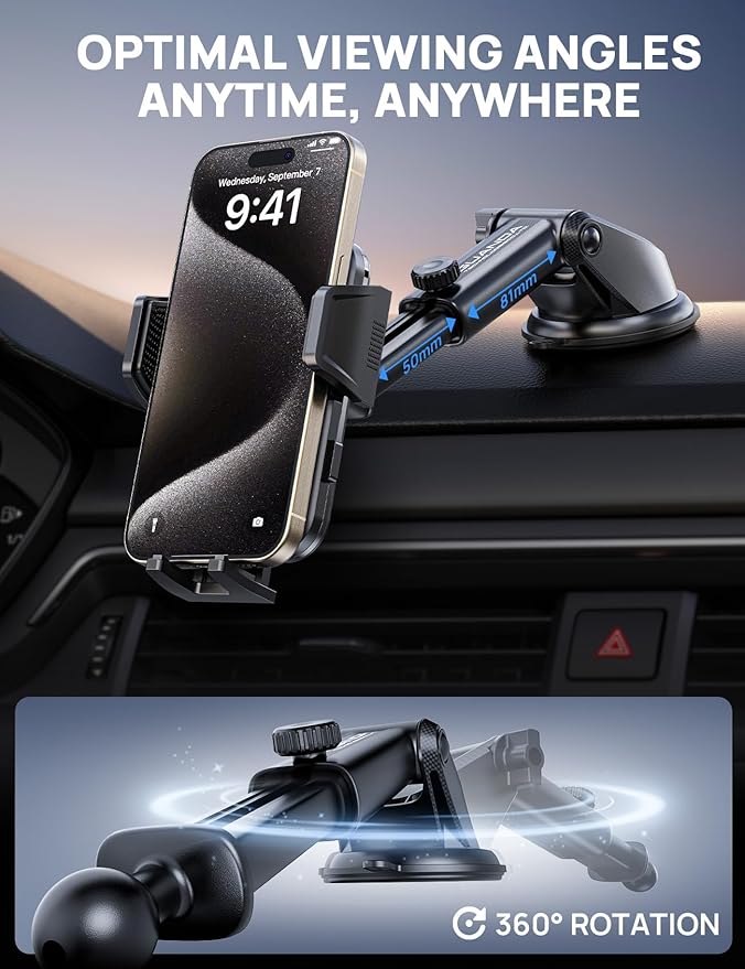 Dashboard Phone Holders for Your Car, Car Cell Phone Holder, Rotatable Suction - Image 3