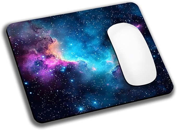 Blue Galaxy Space Mouse Pads for Desk, Portable Wireless Computer Mouse pad by EASTSMOOTH