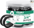 20pcs 3/4 Inch Stainless Steel Cable Clamps, Rubber Coated Cushioned Insulated by OURU
