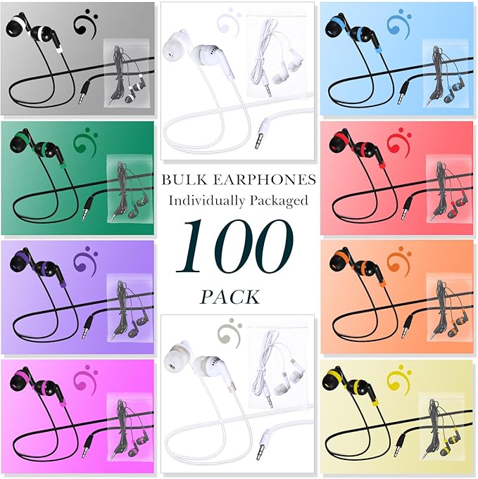 Kanayu 100 Pack Wired Earbuds Bulk - Image 2