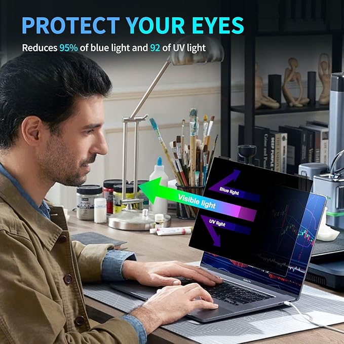 Laptop Privacy Screen 14 inch, 9H Hanging Privacy Screen - Image 6