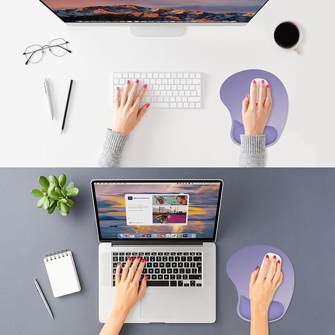 ITNRSIIET Ergonomic Mouse Pad, Cushioned Gel Wrist Rest, Non-Slip Base - Image 2