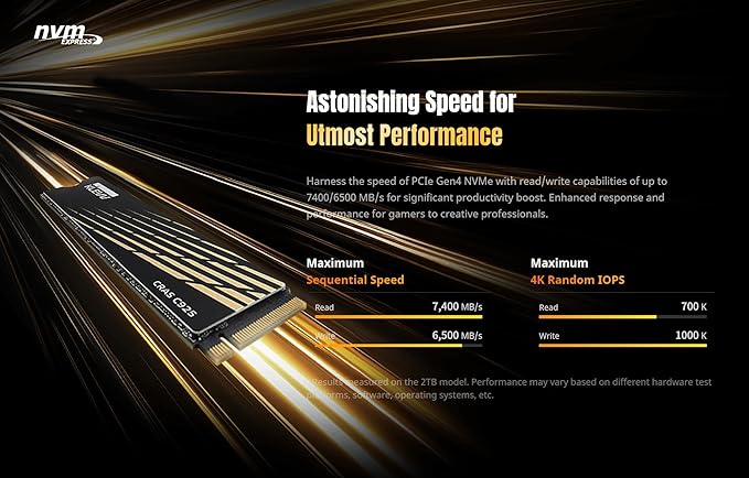 KLEVV CRAS C925 1TB M.2 2280 NVMe PCIe Gen4x4 Internal Gaming SSD - Image 4