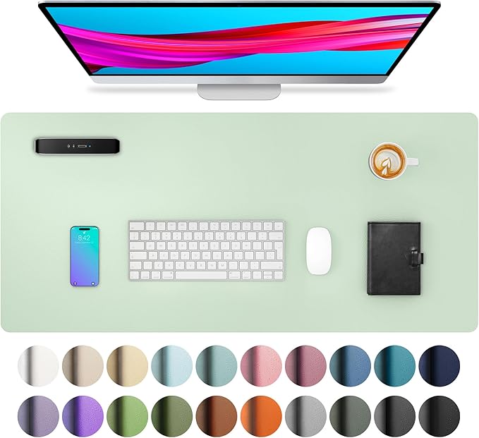 Aothia Large PU Leather Desk Pad Protector – Non-Slip Mouse Pad & Writing Mat by Aothia