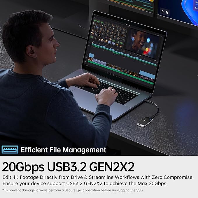 SSK 2TB SSD External Hard Drive, Portable SSD Drive up to 2000 MB/s, USB 3.2 - Image 5