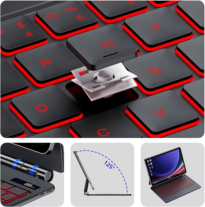 Magentic Keyboard Case for Samsung Galaxy Tab S10 FE/S9 FE 5G 10.9", Tab - Image 5