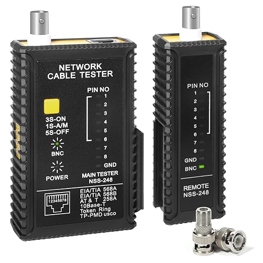 Dual-Function Coaxial & RJ45 Network Cable Tester by Brileine