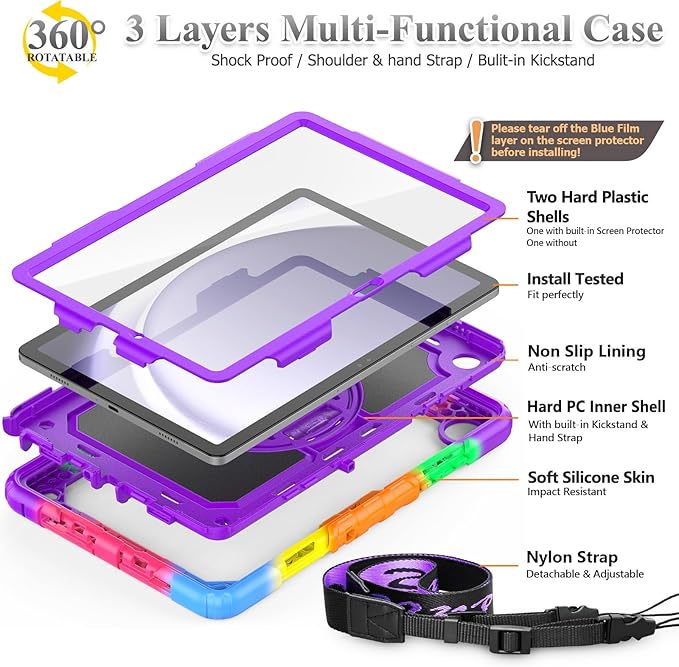 SEYMAC stock Case for Samsung Galaxy Tab A9+ Plus 11'', Full-Body Drop - Image 7
