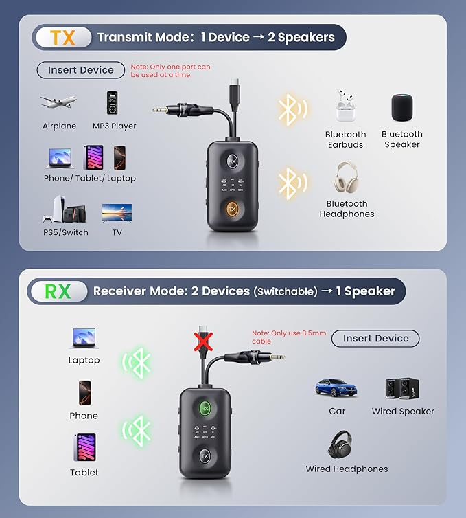 Unique Design Bluetooth 5.4 Transmitter Receiver - Image 3