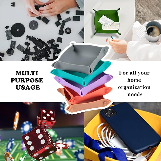 Collapsible Board Game Storage Bowls, Portable Folding Tray Accessory Holds - Image 4