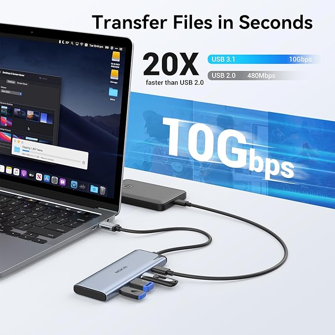 USB C to USB C Hub Dual Monitor, USBC Splitter - Image 7