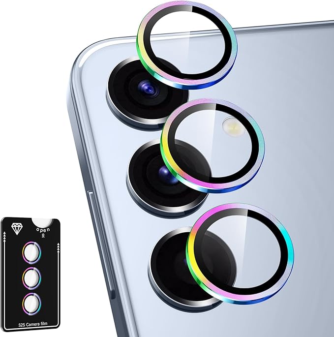 for Samsung Galaxy S25 Camera Lens Protector, Individual Metal Ring Tempered by Btscase