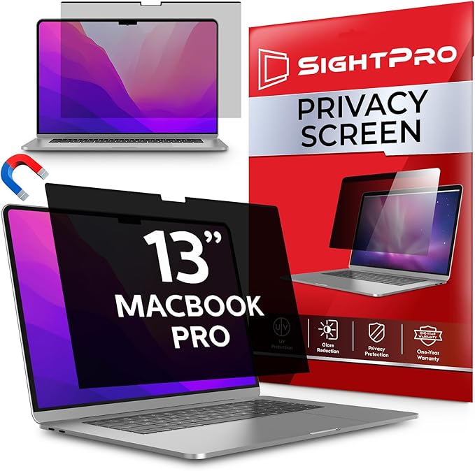 Magnetic Privacy Screen for MacBook Pro 13 Inch Removable Laptop Privacy Filter by SightPro