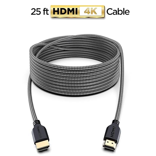 PowerBear 4K HDMI Cable 25 ft High Speed, Braided Nylon & Gold Connectors - Image 2