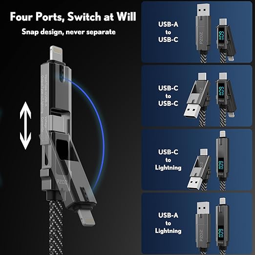 pzoz 4-in-1 USB C Fast Charging Cable - Image 2