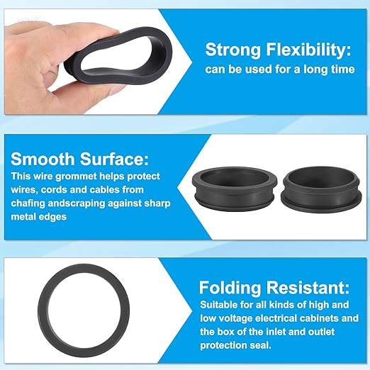 PATIKIL 56.6mm / 2-1/4 Inch Drill Hole, 2 Inch ID Rubber Grommets - Image 3