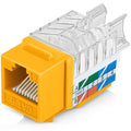 Everest 45° Angled RJ45 Cat6 Keystone Jacks 10-Pack in Yellow by EverestMediaSolutions