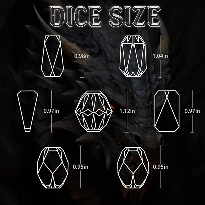 Metal DND Dice Set D and D, Dungeons and Dragons Dice of 7 RPG Dice Set Metal - Image 4