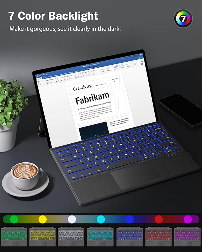 MoKo Microsoft Surface Pro 7/Pro 6/Surface Pro 5/Pro 4/Pro 3 Type Cover - Image 3