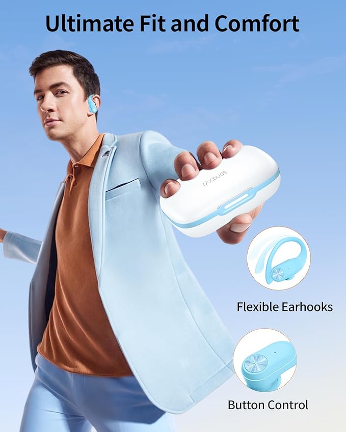 PocBuds Bluetooth Headphones Wireless Earbuds 80hrs Playtime Wireless Charging - Image 6
