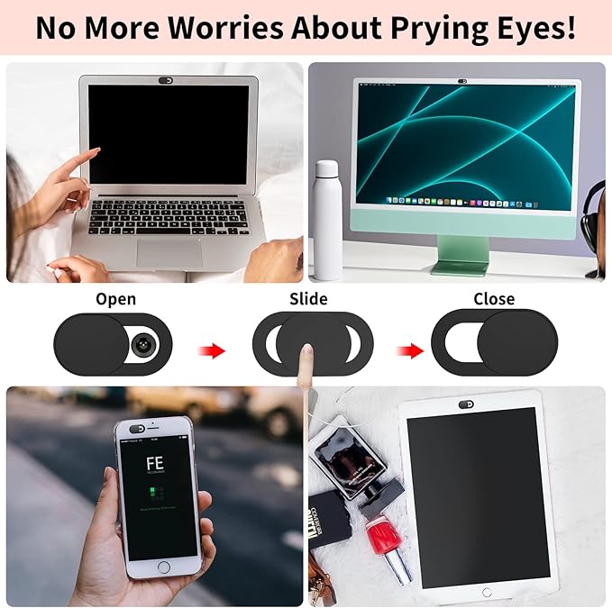Webcam Cover, 0.03 inch Ultra Thin Laptop Camera Cover Slide - Image 6