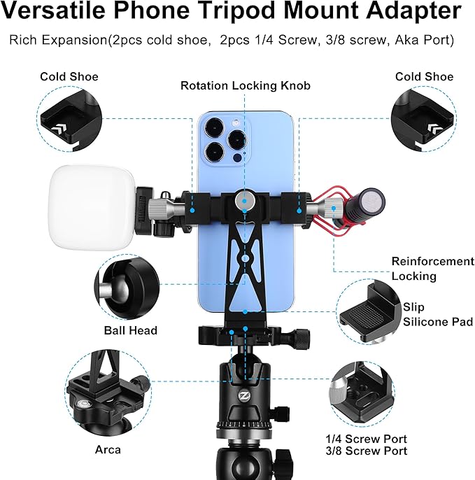 Peastrex Metal Phone Tripod Mount Extra Deep Clamp - Image 3