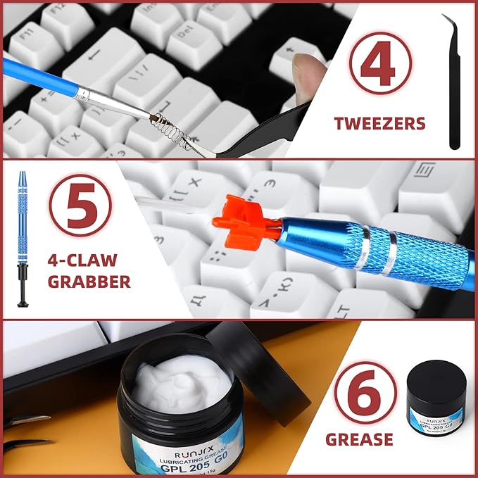 YIMAGUJRX RUNJRX Keyboard Switch Lube Kit GPL 205G0 0.53oz/15g, Switch Opener - Image 4