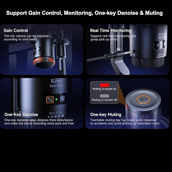 COMICA Wireless USB Microphone for Computer and Smartphone, 48kHz/24bit RGB - Image 7