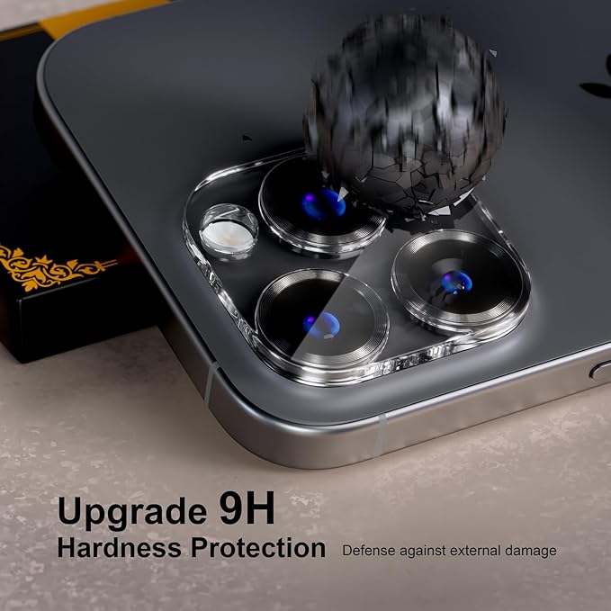 beuxece for 6 Pack iPhone 16 Pro/iPhone 16 Pro Max Camera Lens Protector 9H - Image 3