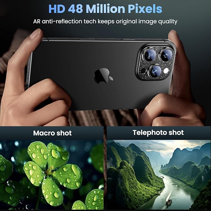 Uyiton Compatible with iPhone 16 Pro/iPhone 16 Pro Max Camera Lens Protector - Image 4
