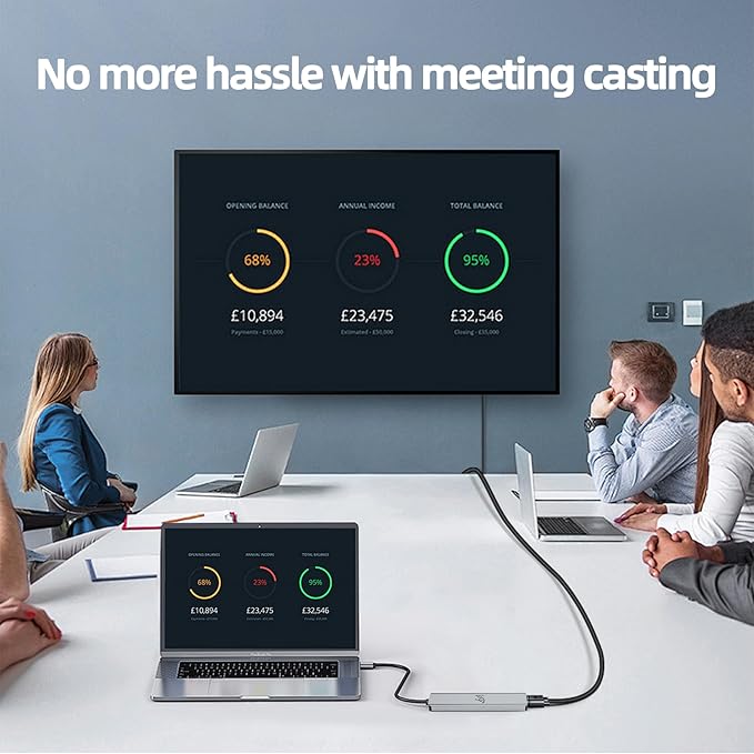 USB C Hub 7-in-1, 4K HDMI, 100W PD Charging, USB 3.0/2.0 Ports, SD/TF Reader - Image 9