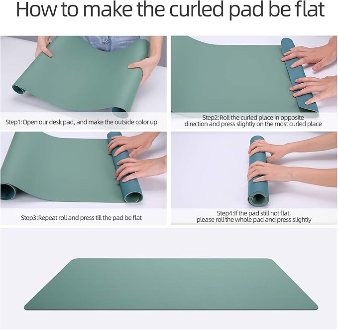YSAGi Desk Mat, Desk Pad, 35.4" x 17" Laptop Leather Desk Pad Protector - Image 7