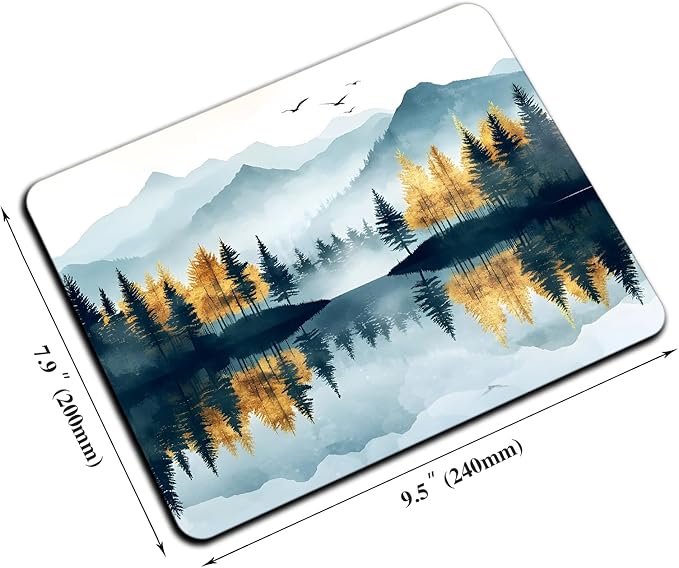 Mouse Pad, Cute Abstract Mountain Forest Mouse Pads - Image 2