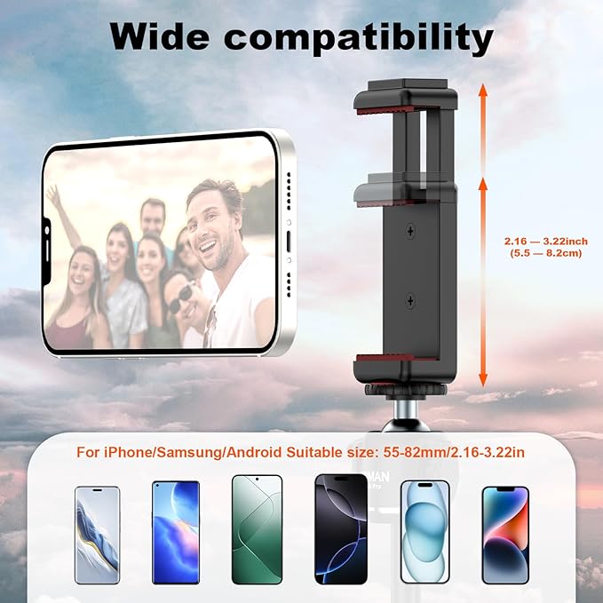 COMAN MT30-Pro Extendable Phone Tripod, 61cm Cell Phone Tripod Stand - Image 7