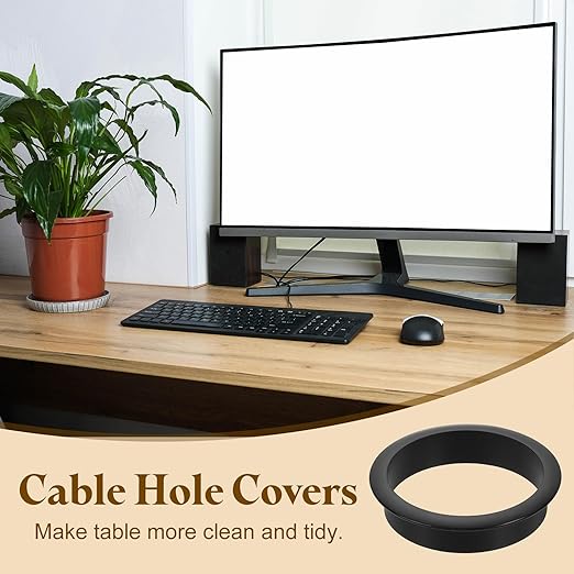 uxcell Desk Grommet, 2-3/4" Zinc Alloy Cable Hole Cover Wire Cord Organizer - Image 6