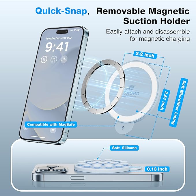 Magnetic Suction Cup Phone Mount - Image 3