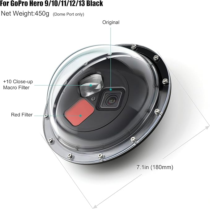 Dome Port for GoPro Hero 13 12 11 10 9 Black, Dome Port Lens - Image 2
