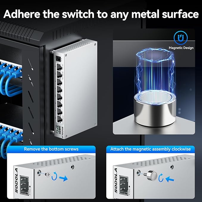 SODOLA 8-Port 2.5Gb Switch Unmanaged, 8 x 2.5GBASE-T Ports, 1X10G SFP+ - Image 6