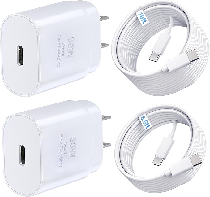 Phone 15 16 Charger, 30W Super Fast Charging, USB C Block Type C Cable Cord by TTC