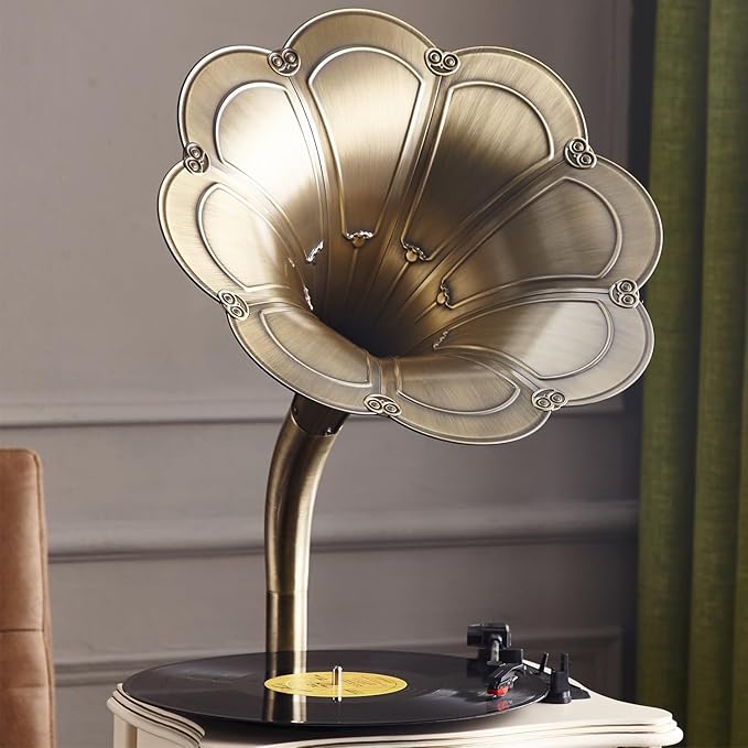 Vintage Gramophone with Bluetooth Output Vintage Record Players Retro - Image 3