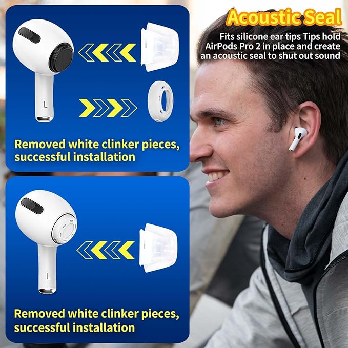 4 Pair Compatible with AirPods Pro 2nd/1st Generation Replacement Ear Tips - Image 5