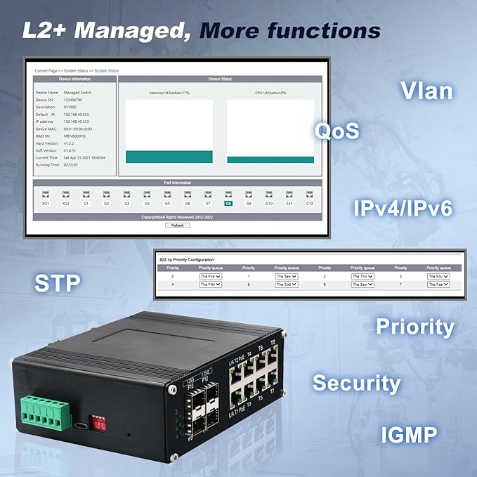 Industrial Managed 8-Port 10/100/1000Base-T PoE Switch - Image 3