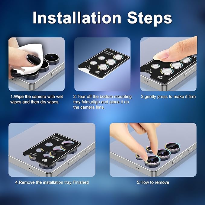 for Samsung Galaxy S25 Ultra Camera Lens Protector, Individual Metal Ring - Image 6